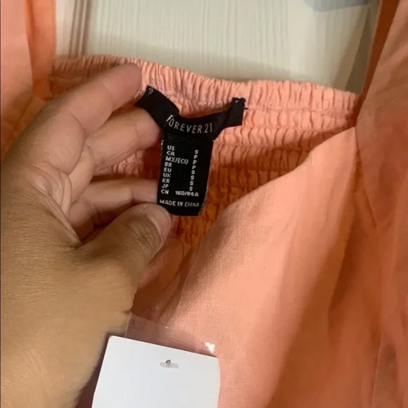 Forever 21 Peach Puff Sleeve Top - Picture 3 of 7